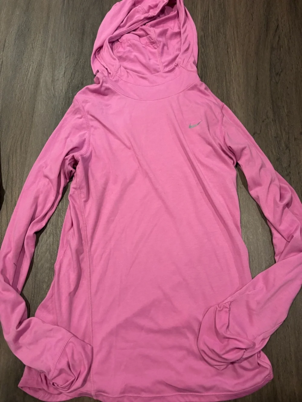 Nike Women's Pink Hooded Long Sleeve Top